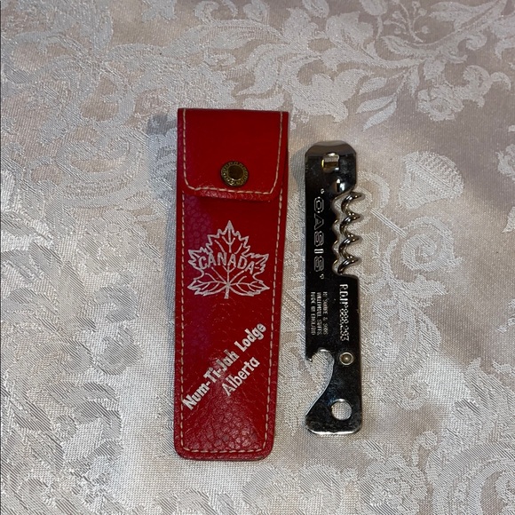 H.Squire & Sons Other - Vintage Red Leather Bottle/Wine Opener with Case